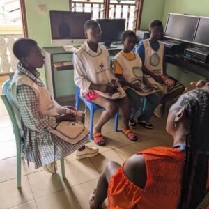 Group of student having a computer class