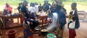 women learning how to bake